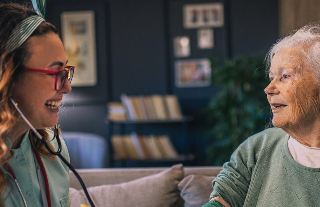 Blood Pressure Senior woman getting blood pressure taken